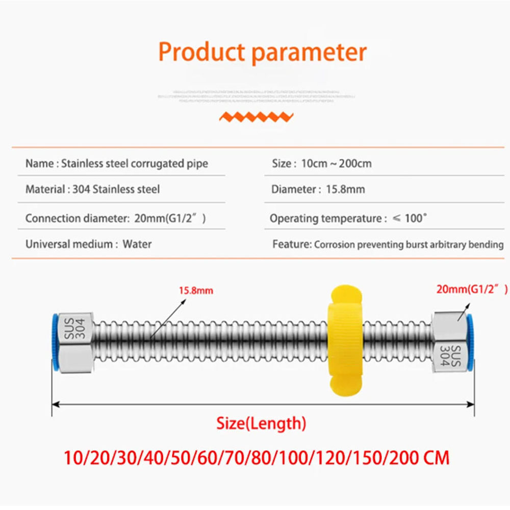 One 304 Stainless Steel Corrug - مراجعة Flexible Hose Braided وسعره