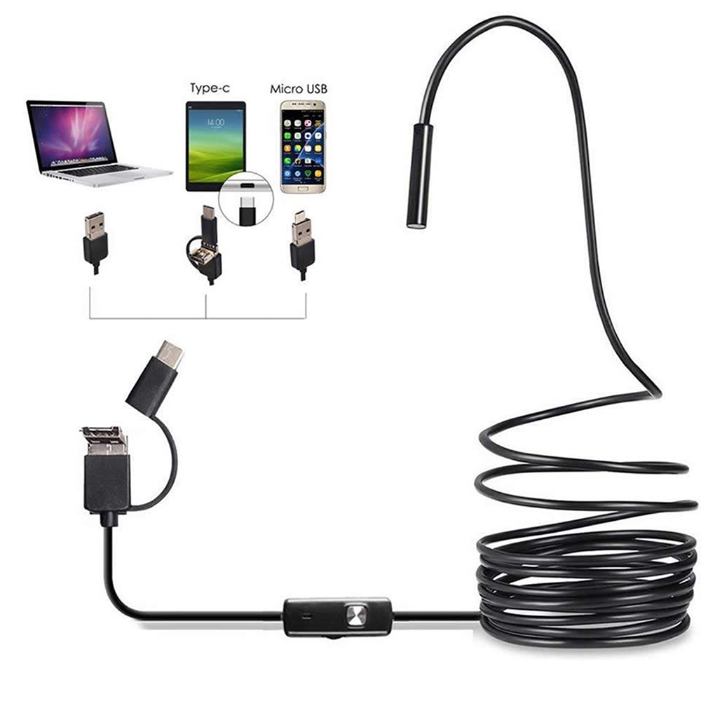 6 LED Light 7mm 1M  Endoscope  - مراجعة Drain Snake Flexible وسعره