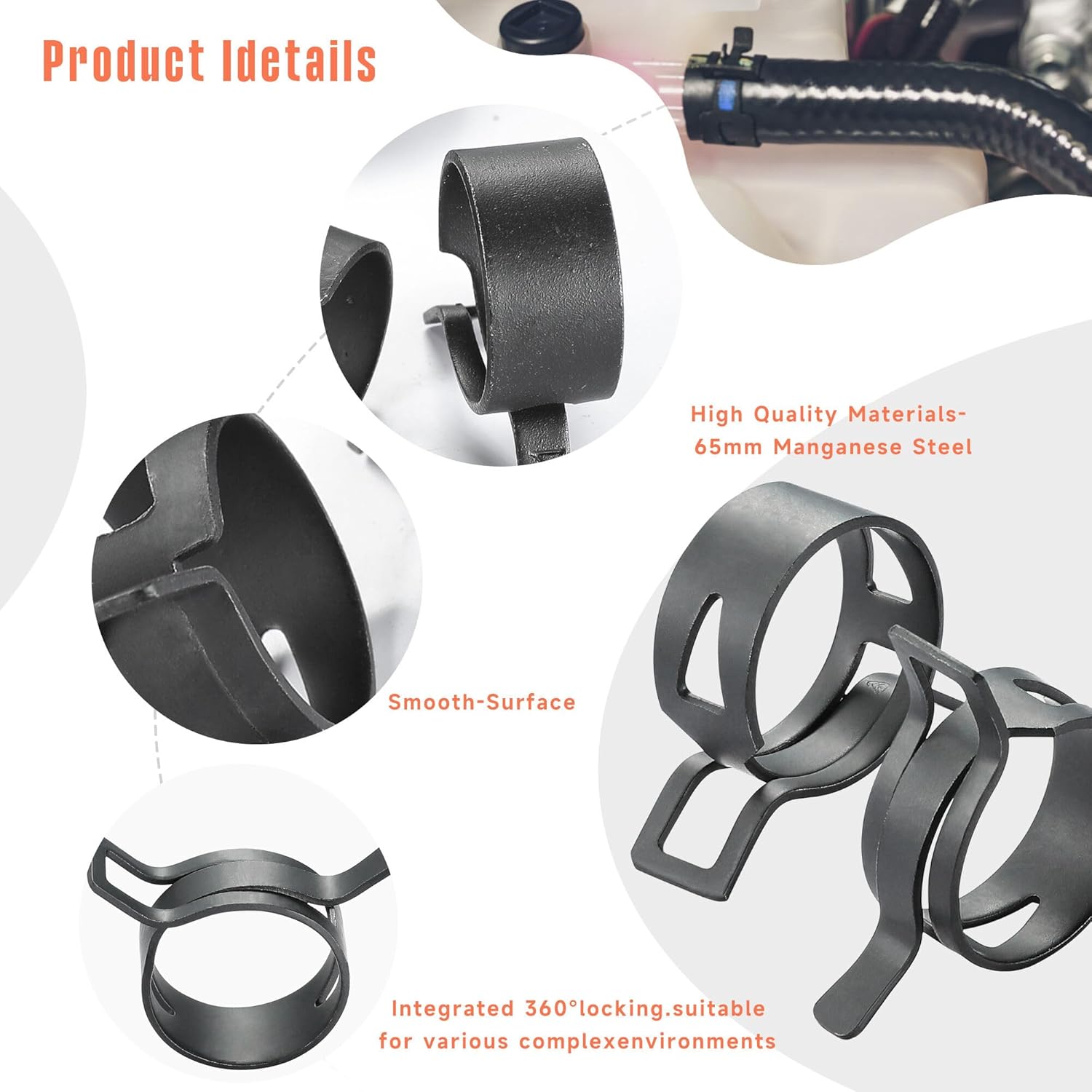 24pcs Hose Spring Clamp Clips  - مراجعة Drain Pipe Clip وسعره