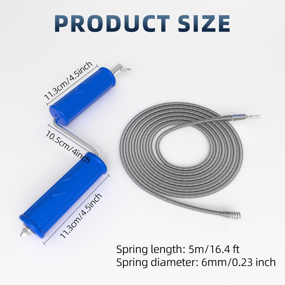 Drain Snake 16.4ft x 6mm Auto  - مراجعة Drain Snake Flexible وسعره